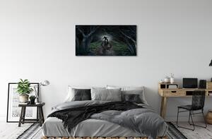 Obraz canvas strom formu temného lesa 100x50 cm