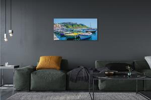Obraz canvas Hory morské lode 100x50 cm