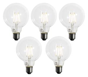 Sada 5 stmievateľných LED žiaroviek E27 G95 5W 450 lm 3000K