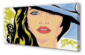 Obraz canvas žena klobúk 100x50 cm