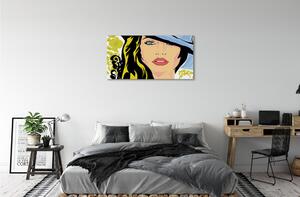 Obraz canvas žena klobúk 100x50 cm