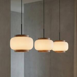 LED závesné svietidlo Quitani Shiro, 3-pl., s nastaviteľnou výškou, sklo, Biela / opálová, Obývacia izba / jedáleň, Sklo, Dizajn, Závesné svietidlo