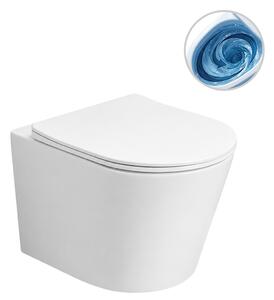 CERANO - WC závesné Hugo, Vortex - vírové splachovanie + Slim/SoftClose sedátko - biela lesklá - 53x36 cm