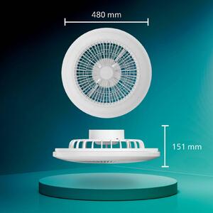 Stropný ventilátor Philips LED Amigo, biely, 48 cm, RGB, Biela / opálová, Obývacia izba / jedáleň, Plast, Moderný