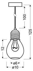 Luster na lanku GLIVA 1xE27/60W/230V