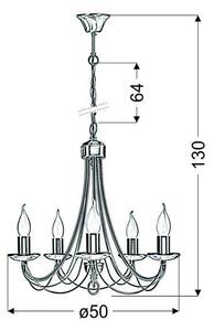 Luster na reťazi MUZA 5xE14/40W/230V