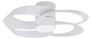 Stropný ventilátor s LED osvetlením Rose, biely, s tichým jednosmerným motorom, Mantra Iluminación, Rose, stmievateľné, Biela, Obývacia izba, Plast, Moderný