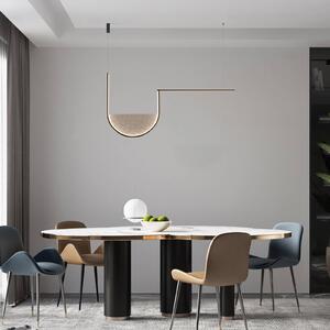 LED závesné svietidlo 23170, sivá/čierna, 101 cm, sklo/kov,, Čierna, Obývacia izba / jedáleň, Hliník, Moderný, Závesné svietidlo