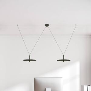 LED závesné svietidlo 23227, čierne, Ø 35 cm, 2-pl., kovové, Čierna, Obývacia izba / jedáleň, Hliník, Moderný, Závesné svietidlo