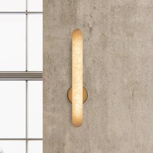 LED nástenné svetlo 2547, biela, výška 37 cm, alabastrová, stmievateľné, Biela / opálová, Obývacia izba / jedáleň, Kameň, Nástenné svietidlo