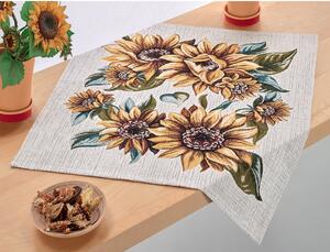 Gobelínový obrus na stôl 90x90 cm Slnečnice Chenille IT120 Farba Viacfarebná Rozmery 90x90 cm