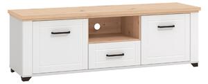SKRINKA POD TV, biela, dub artisan, 147/48/41 cm Landscape - TV nábytok