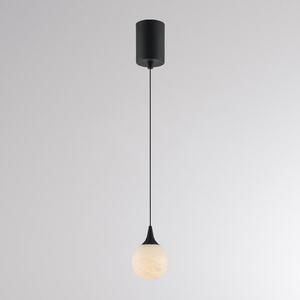 LED závesné svietidlo ARE, čierne, alabastrové, Ø 10 cm, DALI, Čierna, Obývacia izba / jedáleň, Kameň, Moderný, Závesné svietidlo