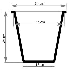 Guľatá plastová vložka 24, Ø 24 cm, výška 24 cm, čierna