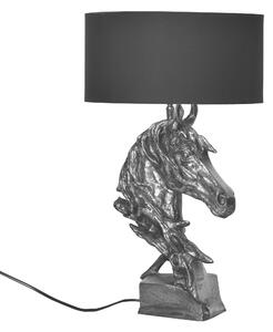 Estila Dizajnová vintage stolná lampa Suomin so striebornou podstavou v tvare konskej hlavy 60 cm