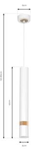 Luster na lanku JOKER WHITE WOOD 1xGU10/8W/230V