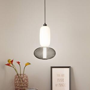 LED závesné svietidlo INKAS, výška 90 cm, čierna, sklo/kov,, Čierna, Obývacia izba / jedáleň, Sklo, Závesné svietidlo
