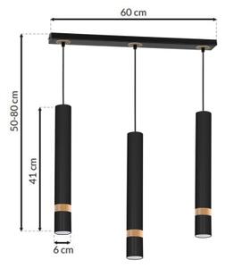 Luster na lanku JOKER BLACK WOOD 3xGU10/8W/230V
