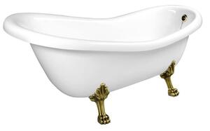 Voľne stojaca vaňa Polysan Retro 169x75 cm akrylát ľavá aj pravá biela/nohy bronz 42132
