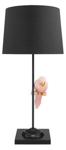 Estila Dizajnová stolná lampa Parrot so štvorcovou podstavou a dekoráciou v podobe ružového papagája 75 cm