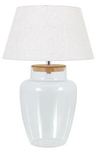 Estila Štýlová sklenená stolná lampa Clasico s nohou v podobe nádoby s valcovým bielym tienidlom 80 cm