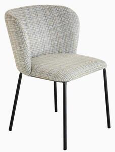 Estila Dizajnová retro boucle jedálenská stolička Olive v zelenej farbe s čiernymi nožičkami 75 cm