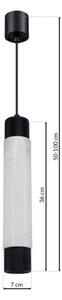 Luster na lanku MARBLE WHITE/BLACK 1xGU10/8W/230V