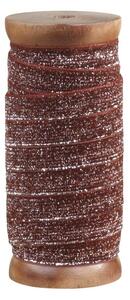 Čokoládová zamatová stuha s trblietkami na cievke Ribbon - 12mm * 5 m - Chic Antique