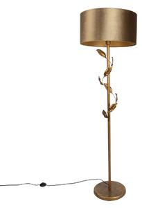 Stojacia lampa zlatá s bronzovým tienidlom a zlatým interiérom 50cm - Linden