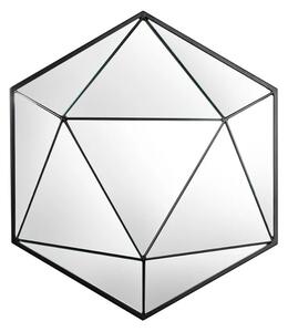 Estila Štýlové art deco moderné geometrické zrkadlo Diamont s čiernym kovovým rámom 62 cm