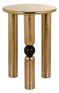 Estila Moderný art deco okrúhly kovový príručný stolík Bullet v zlatej farbe s čiernym detailom gule 54 cm