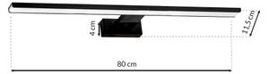 LED kúpeľňové zrkadlové osvetlenie SHINE BLACK, LED/15W/230V, 80 cm, IP44, čierne