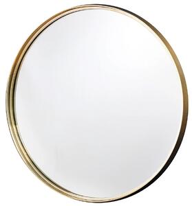 Estila Dizajnové glamour okrúhle nástenné zrkadlo Keening s kovovým zlatým rámom 50 cm