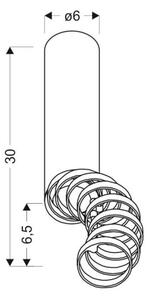 Prisadený luster TUBA 1xGU10/50W/230V čierna