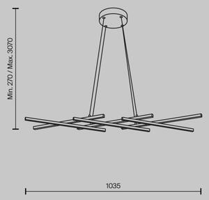 Maytoni MOD244PL-L50BK - LED luster na lanku HALO LED/40W/230V čierny