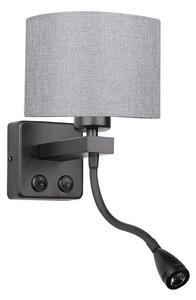 LED Flexibilné svietidlo POLO 1xE27/40W+LED/2W 230V čierna