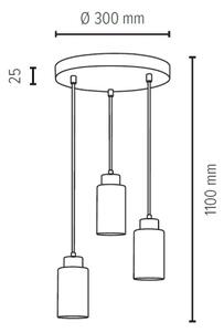 Spot-Light 1720574 - Luster na lanku BOSCO 3xE27/60W/230V