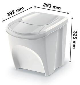 Odpadkové koše na triedenie odpadu, 3x25l SORTIBOX XL, popolavo sivá