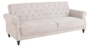Estila Dizajnová chesterfield rozkladacia sedačka Maison Belle Affaire pre tri osoby s béžovým buklé poťahom 220 cm