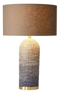 Estila Art deco stolná lampa Draconia s valcovou nohou z morskej trávy v ombré tónoch a hnedým tienidlom 61 cm