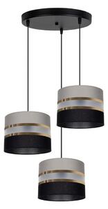 Luster na lanku CORAL 3xE27/60W/230V čiernošedá