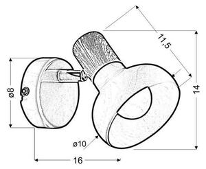 Nástenné bodové svietidlo PUERTO 1xE14/40W/230V