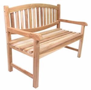 Záhradná lavička DIVERO, teakové drevo, neošetrené, 120 cm
