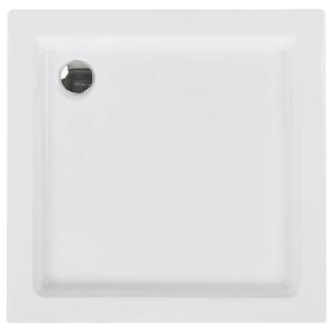 Sprchová vanička s odtokom biela akrylát ABS syntetický materiál 90 x 90 x 7 cm štvorcový tvar minimalistická kúpeľňa