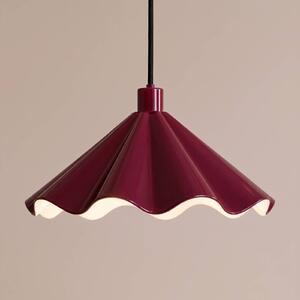 Lindby Závesné svietidlo Lilliet, Ø 34 cm, tmavočervené, kov, E27, Červená, Obývacia izba / jedáleň, kov, Moderný, Závesné svietidlo