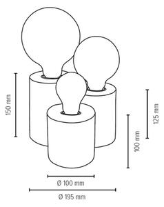 Spot-Light 2266374 - Stolová lampa VINCENT 3xE27/15W/230V dub