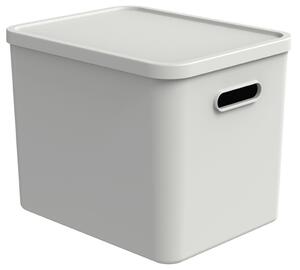 Rotho Úložný box, rovný s vekom, 27l, matne biela ALBU LIGHT, 37x29x30