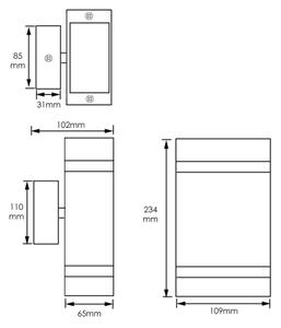 Vonkajšie nástenné svietidlo LITEK 2xGU10/30W/230V IP44 čierna