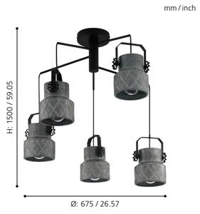 Eglo 39856 - Prisadený luster HILCOTT 5xE27/40W/230V