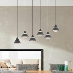 LED závesné svietidlo Romeo, dĺžka 75 cm, čierna, kov, 6-pl., Čierna, Obývacia izba / jedáleň, kov, Moderný, Závesné svietidlo